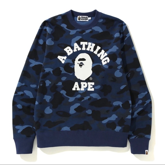 Bape Other - BAPE College Crewneck Blue Camo